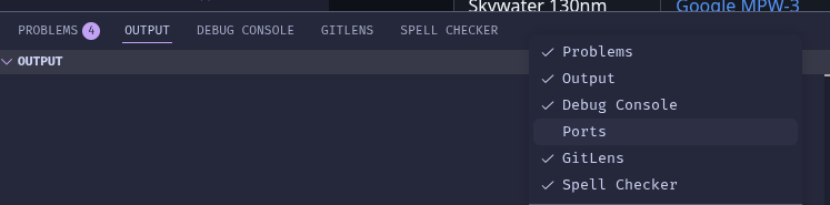 Open the port tab